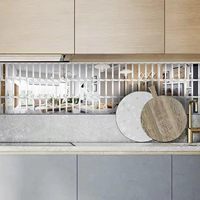 Carreaux de miroir biseautés écologiques faits à la main à coller – Carreaux de crédence 6x2 pouces – Jolies bandes de carreaux pour cuisine et salle de bain