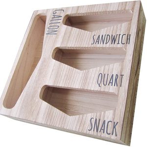 Wholesale manufacturers produce wooden plastic ziplock bag storage organizer