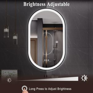 Espejo LED antiniebla con ajuste de temperatura de color, cambio entre luz blanca cálida y blanca fría - Product Image 1