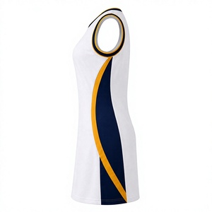 Robe de basket-ball pour femmes, jaune et violette, uniforme d'équipe sportive avec nom, numéro et logo personnalisés - Product Image 5