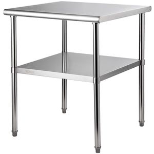 DB, venta al por mayor, mesa de preparación de acero inoxidable, 30x30x36 pulgadas, 800lbs, capacidad de carga, muebles de cocina de Metal ajustables de alta resistencia - Product Image 1