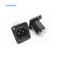 Microphone à Angle droit, 2 pièces, noir, mâle et femelle, panneau, châssis, prise Audio, connecteur XLR, support PCB