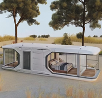 Maison conteneur modulaire préfabriquée de luxe à structure en acier, portable, pour hôtel/villa capsule, assemblage rapide pour l'urbanisme