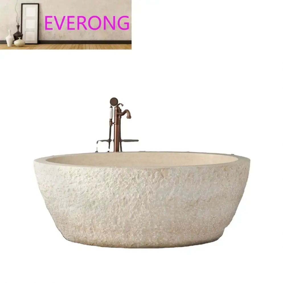 Various natural free standing stone soaking tub for bathroom