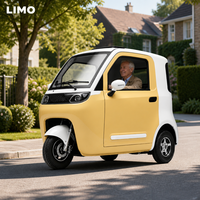 Tricycle Électrique Passager LIMO, Tricycle Électrique à 2 Portes et 3 Sièges avec Cabine Fermée pour Trajets Communautaires, Vente en Gros