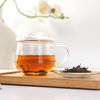Tasse à thé en verre à haute teneur en borosilicate de 300ml résistant à la chaleur avec couvercle et infuseur