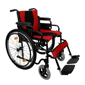 WEGO hôpital léger cadre en acier PVC cuir accoudoir fixe manuel pliable roue de mobilité