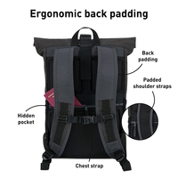 Sac à dos à enroulement personnalisé avec logo pour hommes et femmes, sac à dos urbain original, sac pour ordinateur portable