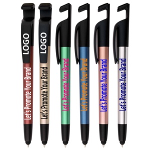 Bolígrafo multifuncional 4 en 1 con soportes para teléfonos móviles y limpiadores de pantalla Stylus Ball Pen - Product Image 2