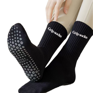 Calcetines Largos Deportivos para Mujer, Antideslizantes, de Silicona, Spandex/Algodón, Tejidos para Otoño, para Yoga y Pilates - Product Image 1