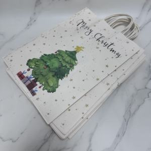 Индивидуальный Рождественский дизайн, бумажный кофейный пакетик для чая с витыми ручками - Product Image 5