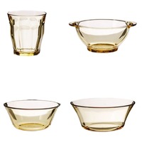 Hxglass bol de repas en verre borosilicaté haute conception de points de vague en verre ambré jetable pour riz salade de fruits bols de plaque de poisson