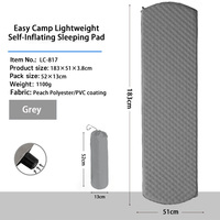 Matelas Gonflable Automatique Portable Confortable en PVC et Tissu Polyester Pêche pour le Camping, la Randonnée et l'Escalade – Gonflage Rapide