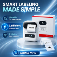 Mesin Pembuat Label Phomemo M220, Printer Thermal Portabel 80mm untuk Label Pengiriman & Barcode, Pembuat Label Tanpa Tinta Nirkabel