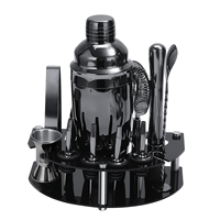 Ensemble de shaker à cocktail en acier inoxydable de 25 onces avec outil de barre de support rotatif pour mélanger les boissons