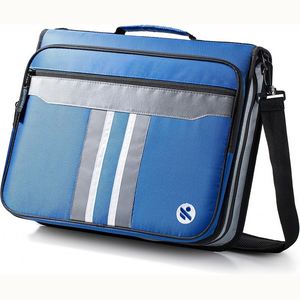 Sacoche d'épaule pour ordinateur portable Case-it, grande capacité, pour hommes, imperméable, avec fermeture éclair robuste et anneaux de 3 pouces - Product Image 1