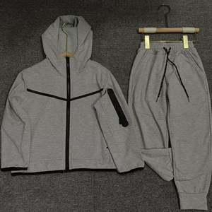 Set di <span class=keywords><strong>pantaloni</strong></span> da ginnastica da palestra e Set di felpe con cappuccio e felpa in poliestere in pile Tech - Product Image 3