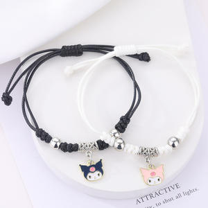 2024 nouveau trèfle lumineux Couple bracelet dames mignon animal chat lune étoile serrure clé pendentif bijoux amitié amant cadeau - Product Image 2