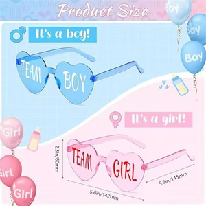 Articles de fête pour révélation du sexe du bébé, lunettes d'équipe garçon ou fille, lunettes fantaisie comme accessoires photo et cadeaux de fête - Product Image 5
