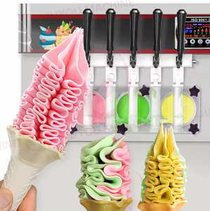 Nouveau design Machines à crème glacée molle 5 saveurs Machine de fabrication de crème glacée <span class=keywords><strong>Ninja</strong></span> Machine à crème glacée Machine à friandises congelées - Product Image 2