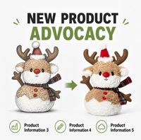 Peluche de Noël Bonhomme de Neige et Renne en Coton PP et Polyester Brodé, Tissu Ultra Doux, Anti-Stress, Vente Directe Usine, OEM ODM