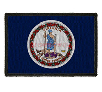Écussons personnalisés en tissu sergé écologique brodés et tissés avec logo lettre tendance pour chapeaux streetwear, écussons drapeau du Vermont