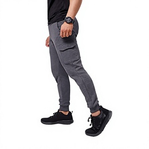 Pantalones Deportivos Grises para Hombre, Cintura Elástica, Múltiples Bolsillos, Joggers Casuales, Transpirables, Tejido de Punto de Peso Medio, Estilo Otoñal - Product Image 2