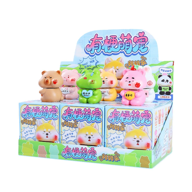 Lafufu Creative Blind Box Rotating Cute Pets Anime Cartoon Mystery Box Trendy Toys for Kids