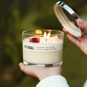 <span class=keywords><strong>Bougie</strong></span> en cire de soja aromatique en cristal tendance de 12 oz, longue durée de combustion, faite à la main, dans un bocal de luxe, pour la maison, le spa, la relaxation, cadeau de Pâques et de Diwali - Product Image 3