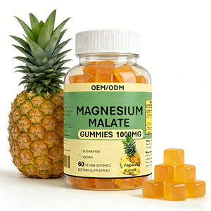 Gomme al Magnesio Malato 1000mg Gusto Ananas 60 Vegane Senza Zucchero Integratore Alimentare per Adulti |   Migliora l'immunità e la salute delle ossa - Product Image 1