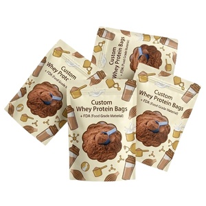 50g Food Grade Mylar <b>Protein</b> Bags Heat Seal 3 Side Seal Sachet Resealable Zipper Custom Printing OEM Service with Low MOQ - Product Image 1