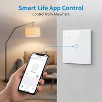 Interrupteur mural intelligent WiFi Tuya 3 voies, panneau tactile PC/ABS 10A pour Alexa, Google Home, commande vocale et application Smart Life