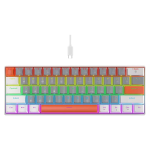 คีย์บอร์ดแบบมีสาย K61 พร้อมไฟหลากสี 10 แบบ สำหรับเล่นเกมและทำงาน รองรับระบบ Windows และ IOS - Product Image 1