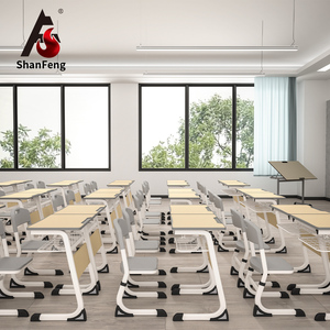 Tùy chỉnh giá rẻ bằng gỗ phía trước thiết kế bảng trường tiểu học đồ nội thất lớp học sinh Bàn và ghế đặt cho trường trung học - Product Image 1