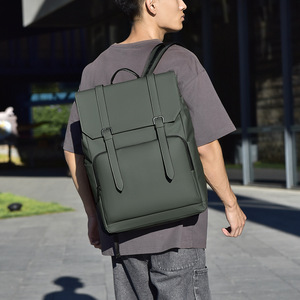 Laptop <b>Backpack</b> Large Capacity Unisex Gray Black Green Solid Color With <b>Computer</b> Interlayer For Everyday Use Fall 2024 - Product Image 2