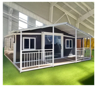 Maisons conteneurs d'hôtel, mini-maisons mobiles, maisons préfabriquées pliables à 3 ou 4 chambres, maisons conteneurs extensibles de luxe de 20 pieds et 40 pieds