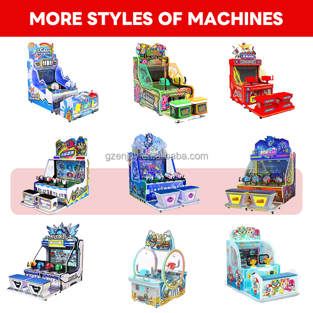 4 Player Coin-Operated Metal Kids Arcade Game Machine Educational Shooting Features Indoor/Outdoor Use English Language Support