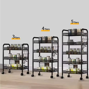 Cesta <span class=keywords><strong>de</strong></span> fruta giratoria resistente, estante <span class=keywords><strong>de</strong></span> almacenamiento <span class=keywords><strong>de</strong></span> cocina, carrito, <span class=keywords><strong>ruedas</strong></span> rodantes, accesorios <span class=keywords><strong>de</strong></span> cocina <span class=keywords><strong>de</strong></span> metal <span class=keywords><strong>de</strong></span> 4 capas - Product Image 1