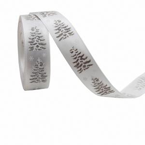 White Christmas Shimmer 1.6cm 10 Yards Silver Grosgrain Ribbon for Holiday Event Styling & Home Decor - Product Image 4
