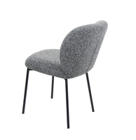 Chaise de salle à manger moderne en acier avec revêtement en lin, design ergonomique, pieds en métal - Écologique pour la maison et les restaurants