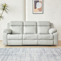 Ensemble de canapés inclinables électriques en cuir à trois places, luxe moderne, télécommande, vente chaude, salon