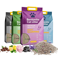 Litière pour chat en gros à base de bentonite de sodium et charbon actif, sans poussière, agglomérante, marque privée, parfumée, anti-odeur, Arena Para Gato