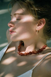 שרשרת קרנילי צ 'אנלי צ' אנלי, שרשרת קרנילית מעוטרת זהב בסגנון קלאסי - Product Image 5