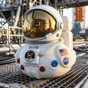 Ornement de canard astronaute transfrontalier très populaire, canard hockey, artisanat en résine NASA Space <span class=keywords><strong>Apollo</strong></span> 11 Artemis - Product Image 1