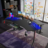 Support pour moniteur de bureau en fibre de carbone personnalisé RVB avec ailes extensibles Grande table d'ordinateur de jeu Esports pour PC