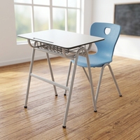 Bureau d'école intermédiaire compact, bureau d'étude pour salle de classe, feuilles HPL, table d'étude pour les élèves