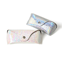 Étui personnalisé en cuir pour lunettes de soleil Étui de luxe en cuir à bouton-pression Étui en verre souple pour les yeux