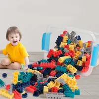 150PCS बच्चे बड़े कणों प्लास्टिक बिल्डिंग ब्लॉक्स बच्चों शैक्षिक प्लास्टिक निर्माण ब्लॉकों खिलौने