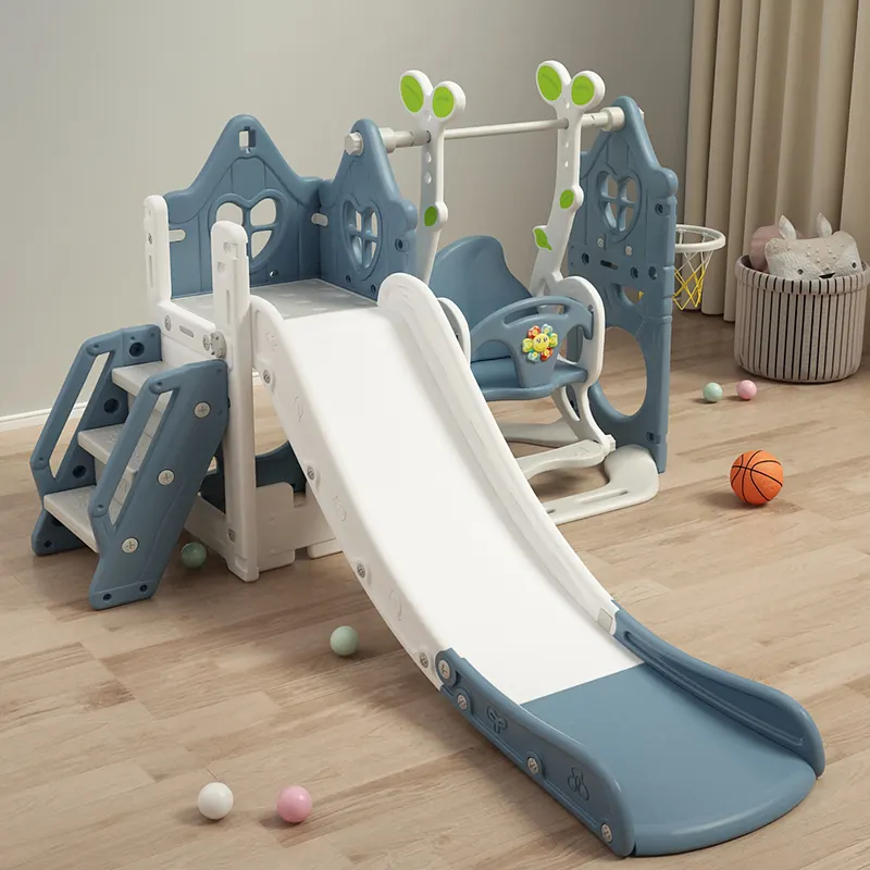 Migo oso multifuncional escalada marco deslizante juguete niños interior Casa de juegos bebé sala de juegos Columpio de plástico y toboganes para niños