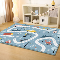 Maßgefertigter Memory-Schaum Tatami-Bodenteppich Rutschfeste Baby-Krabbelmatte Bedruckte Flanell-Mittelbereich-Teppiche